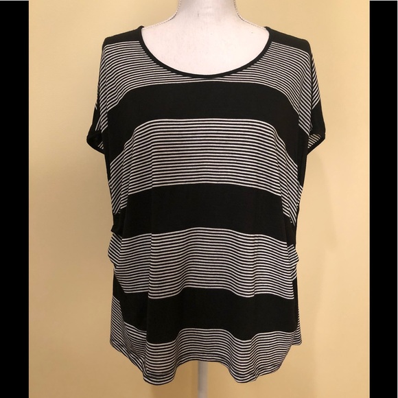 291 Venice Black and White Striped Tee Size 2 (M) - Picture 1 of 5